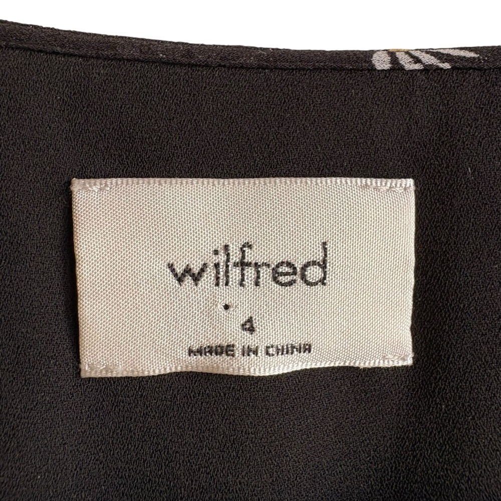 Aritzia Wilfred New Button Front Dress Size 4 Daisies Black White Floral - Picture 9 of 12